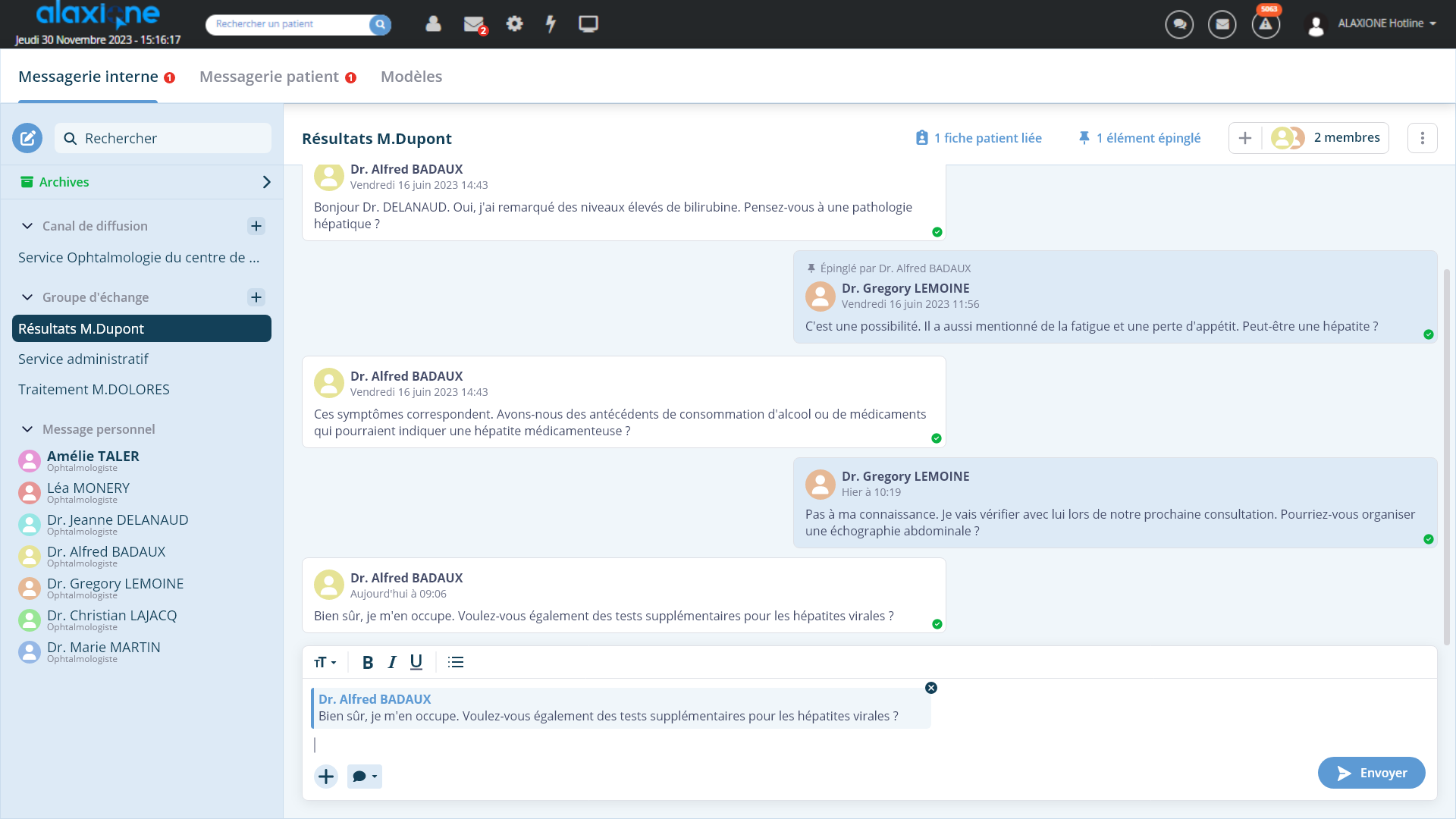 Conversation dans un groupe d’échange